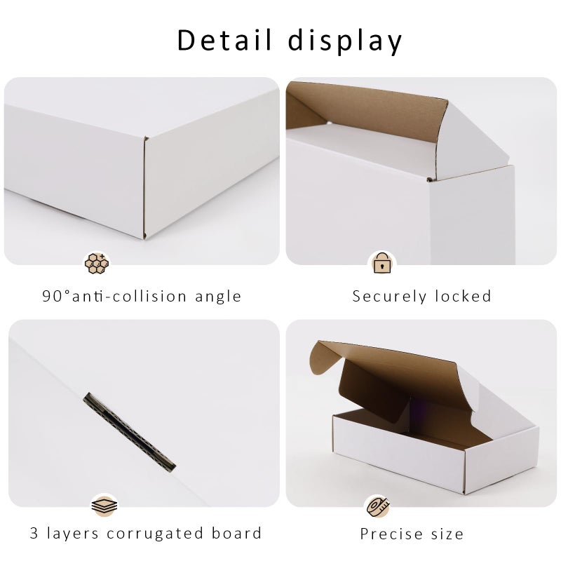 BIOBROWN 9x6x2"" 25 Pack Corrugated Cardboard Boxes Small Shipping Box for Packaging Small Business Mailer Mailing White - Image 5